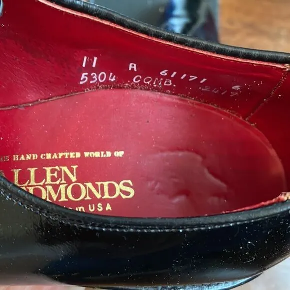Allen Edmonds Spencer black patent leather dress shoes