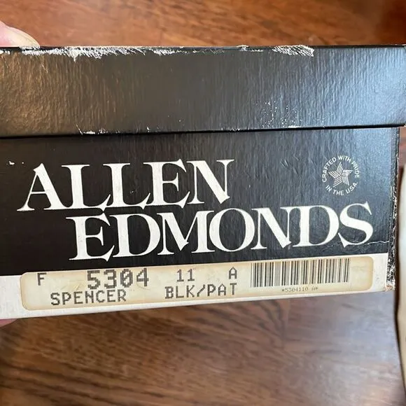Allen Edmonds Spencer black patent leather dress shoes