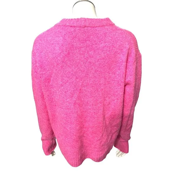 American Eagle Outfitters Pink Long Sleeve Soft Plush Sweater Recycled Polyester