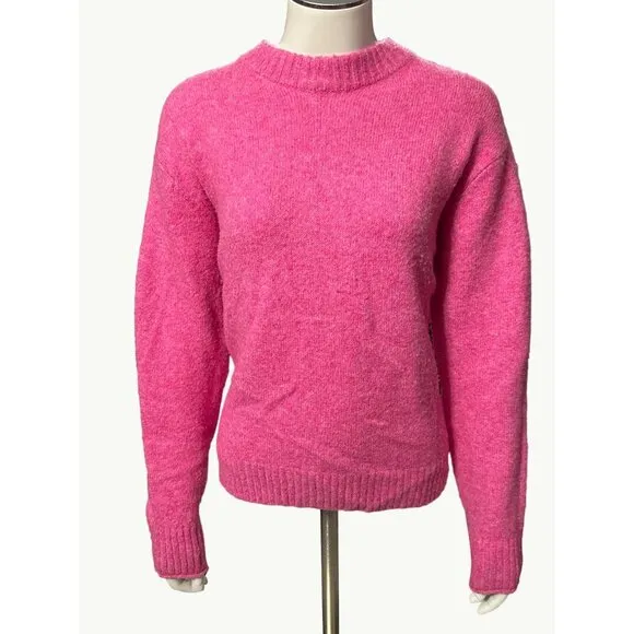 American Eagle Outfitters Pink Long Sleeve Soft Plush Sweater Recycled Polyester