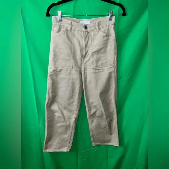 &amp; other stories khaki cropped denim jeans, size 2