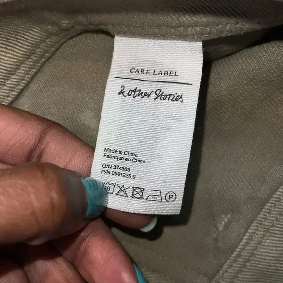 &amp; other stories khaki cropped denim jeans, size 2