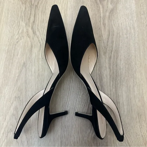 Ann Mashburn Black Suede Slingback Shoes size 39