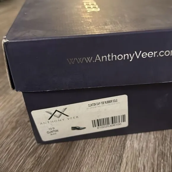 Anthony Veer Clinton Cap Toe Oxford Dress Shoes for Men Rubber Sole Size 12