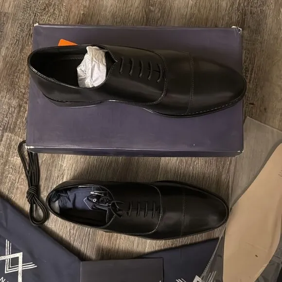 Anthony Veer Clinton Cap Toe Oxford Dress Shoes for Men Rubber Sole Size 12
