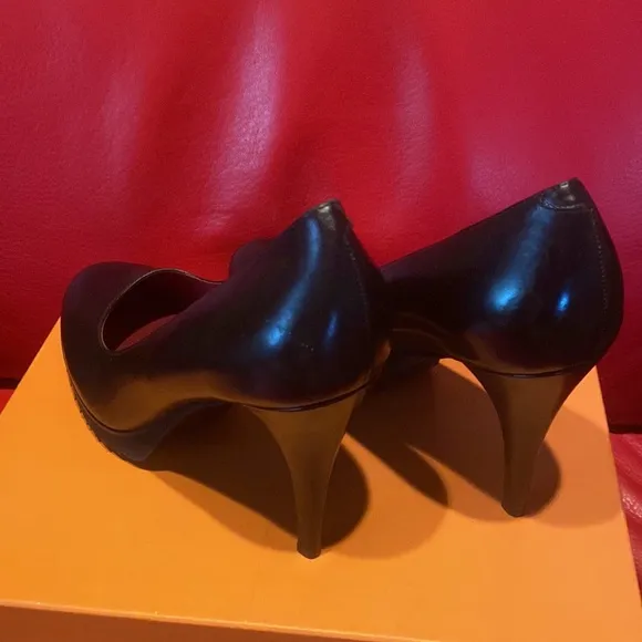 Anyi Lu Signature Firenze Sexy Extra Light Black Red Gold Leather Lining Shoes