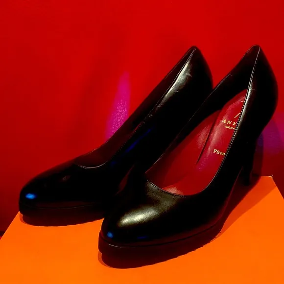 Anyi Lu Signature Firenze Sexy Extra Light Black Red Gold Leather Lining Shoes
