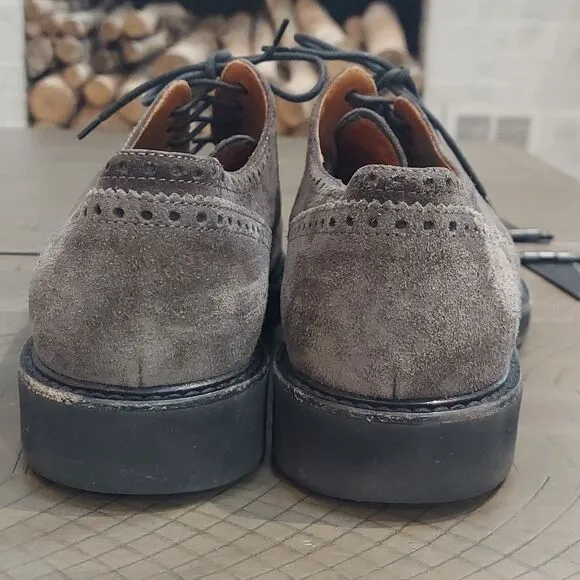 Aquatalia Greyish Brown Suede Derby Oxfords Shoes Sz 8.5