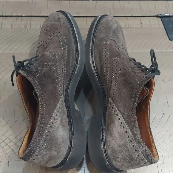 Aquatalia Greyish Brown Suede Derby Oxfords Shoes Sz 8.5