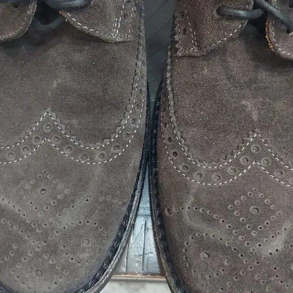Aquatalia Greyish Brown Suede Derby Oxfords Shoes Sz 8.5