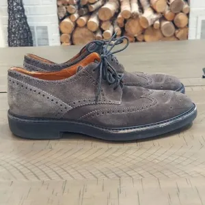 Aquatalia Greyish Brown Suede Derby Oxfords Shoes Sz 8.5