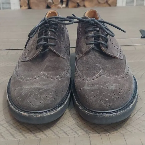 Aquatalia Greyish Brown Suede Derby Oxfords Shoes Sz 8.5
