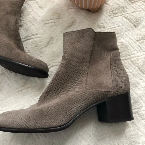 Aquatalia Tisha Weatherproof Taupe Suede Booties