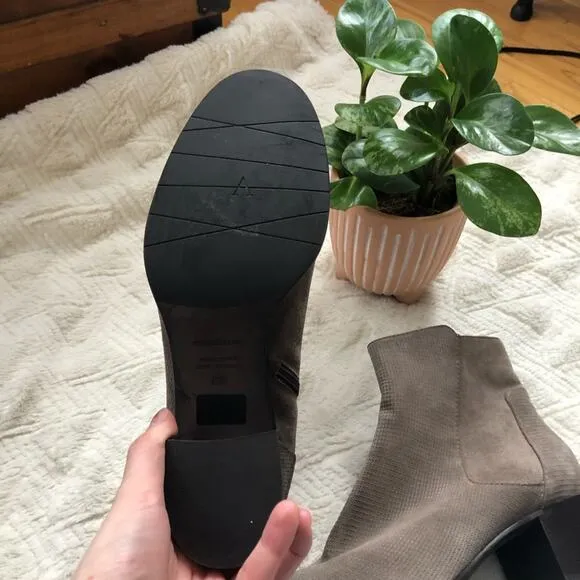 Aquatalia Tisha Weatherproof Taupe Suede Booties