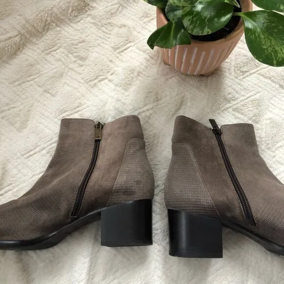 Aquatalia Tisha Weatherproof Taupe Suede Booties