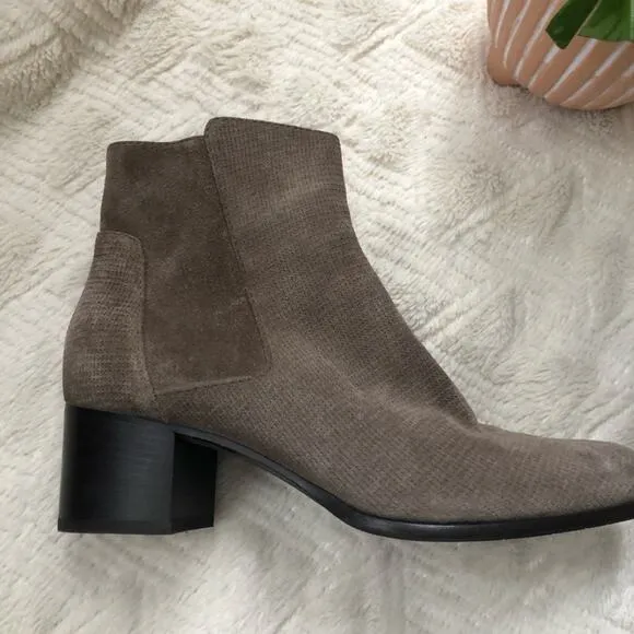 Aquatalia Tisha Weatherproof Taupe Suede Booties