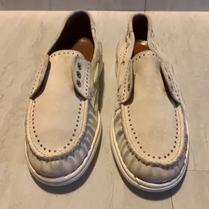 Aquatalia Women's Off White Leather Moccasins Size 11 SB52