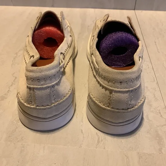 Aquatalia Women's Off White Leather Moccasins Size 11 SB52