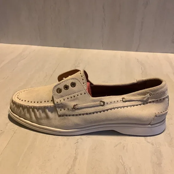 Aquatalia Women's Off White Leather Moccasins Size 11 SB52