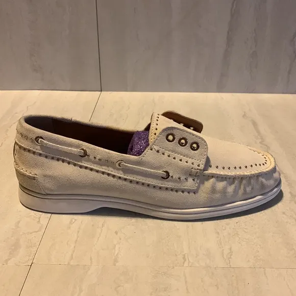 Aquatalia Women's Off White Leather Moccasins Size 11 SB52