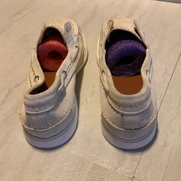 Aquatalia Women's Off White Leather Moccasins Size 11 SB52