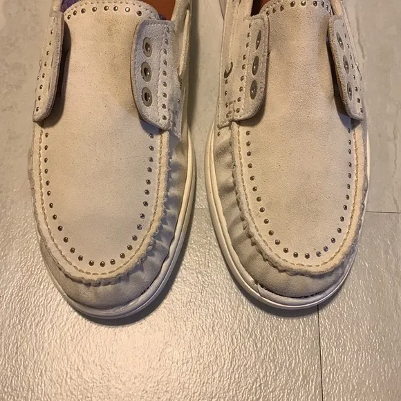 Aquatalia Women's Off White Leather Moccasins Size 11 SB52