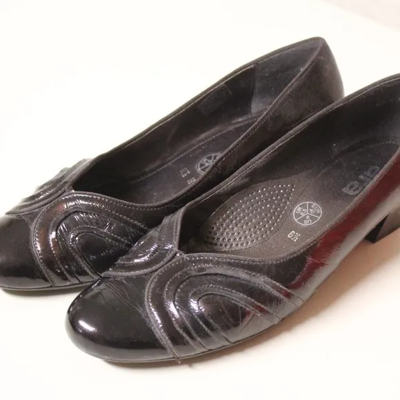 ARA Women Dark Brown Metallic Dress Shoes, Worn Once