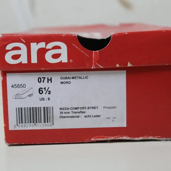ARA Women Dark Brown Metallic Dress Shoes, Worn Once