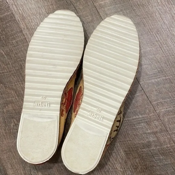 Arbetti Canvas slip on Dia de los Muertos sugar skull espadrilles size 40