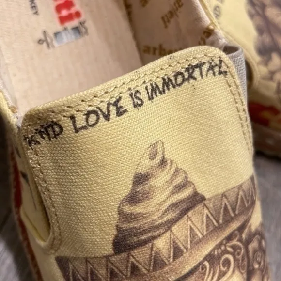 Arbetti Canvas slip on Dia de los Muertos sugar skull espadrilles size 40