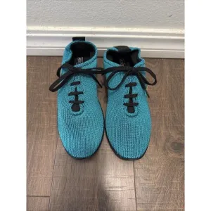 ARCOPEDICO LS TURQUOISE NYLON KNIT LACE UP COMFORT SHOES WOMEN 10.5 NEW
