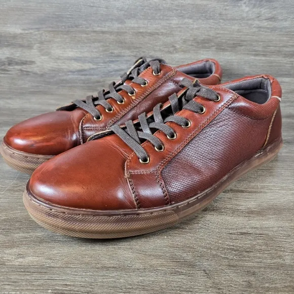 Arkbird Original Oxford Shoe Brown Leather Lace Up Texture Lined Men Sz 11