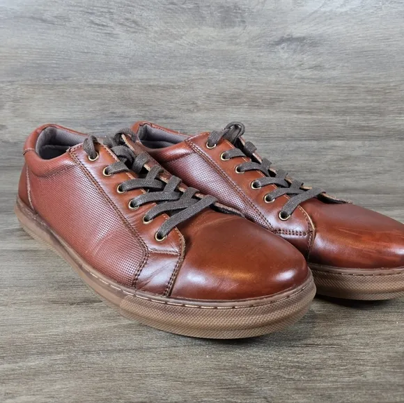 Arkbird Original Oxford Shoe Brown Leather Lace Up Texture Lined Men Sz 11