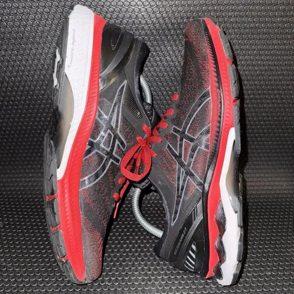 ASICS Gel Kayano 27 Red Black Running athletic Shoes Sneakers Men Size 9.5