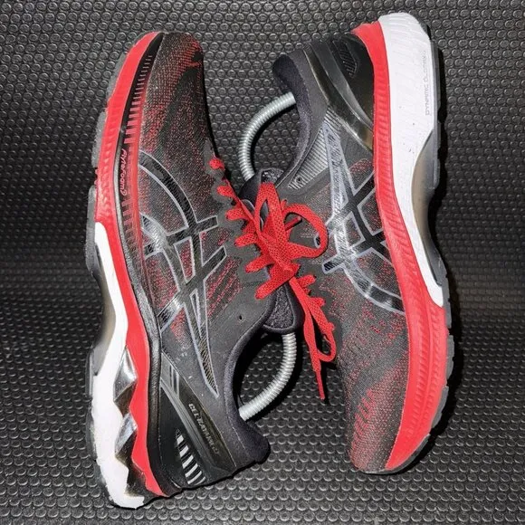 ASICS Gel Kayano 27 Red Black Running athletic Shoes Sneakers Men Size 9.5
