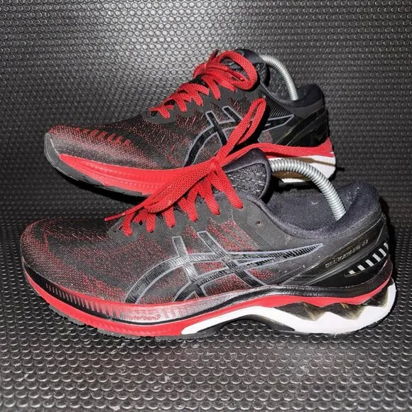 ASICS Gel Kayano 27 Red Black Running athletic Shoes Sneakers Men Size 9.5