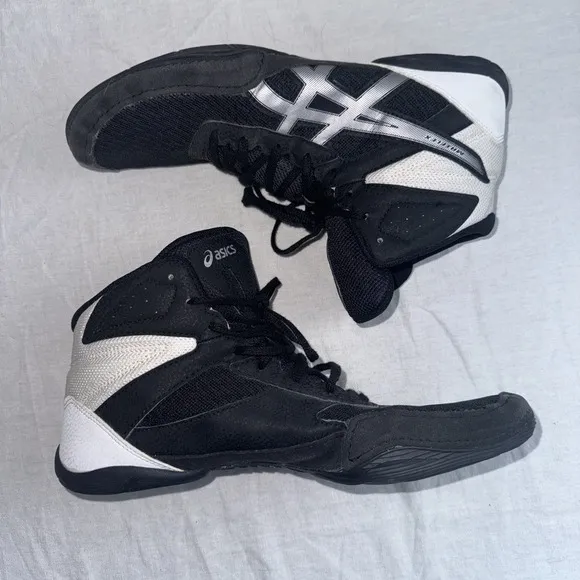 Asics Matflex 6 Wrestling Shoes Men Size 10.5 Black Boxing MMA Sneakers 1081A021