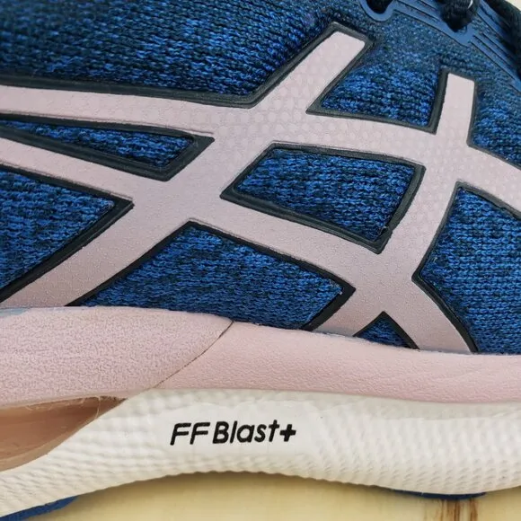 Asics Women's 7 Gel-Nimbus 24 Blue Comfort Insole Running Shoes Sneakers
