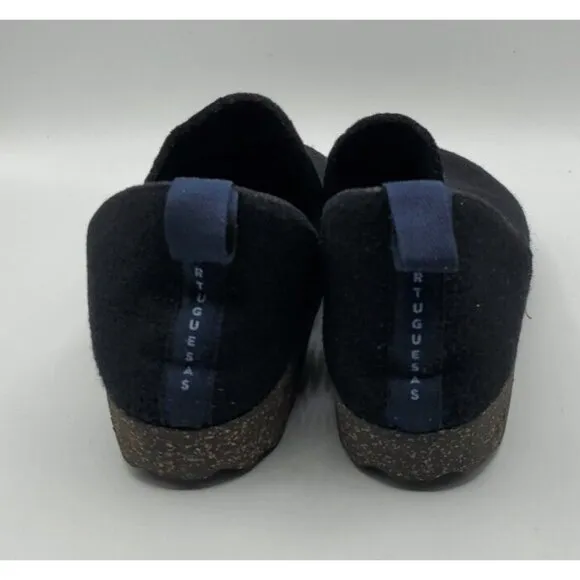 Asportuguesas Fly London Unisex Slip-on Wool Shoes City Black Size 38 / 7.5