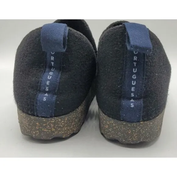 Asportuguesas Fly London Unisex Slip-on Wool Shoes City Black Size 38 / 7.5