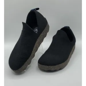 Asportuguesas Fly London Unisex Slip-on Wool Shoes City Black Size 38 / 7.5