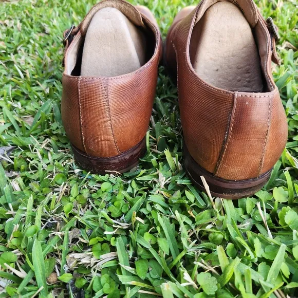 Aston Grey Norelli Double Monk Strap Brown Leather Men's Shoes Size 10.5