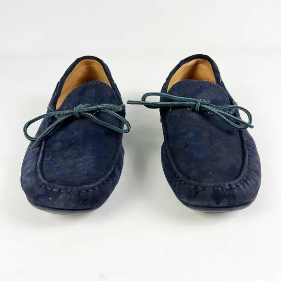 Austin Heller blue suede leather camouflage mens loafer shoes size 11
