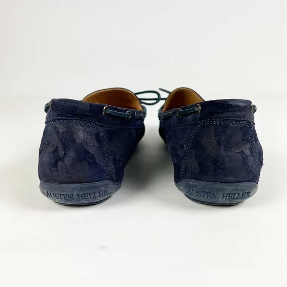 Austin Heller blue suede leather camouflage mens loafer shoes size 11