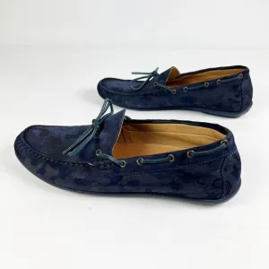Austin Heller blue suede leather camouflage mens loafer shoes size 11