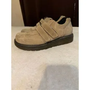 Authentic Doc Martens beige suede double Velcro shoes size 8 men’s