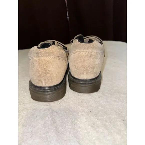 Authentic Doc Martens beige suede double Velcro shoes size 8 men’s