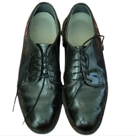 Avonite Hypalon High Gloss Black Military Dress Shoes Vibram Rubber Sole