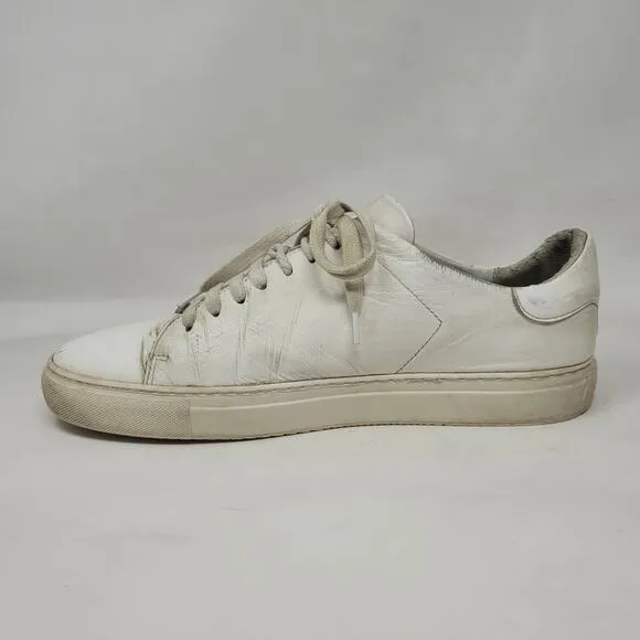 Axel Arigato Shoes Men 10 White Leather Clean 90 Sneakers Lace Up Distressed