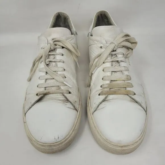 Axel Arigato Shoes Men 10 White Leather Clean 90 Sneakers Lace Up Distressed